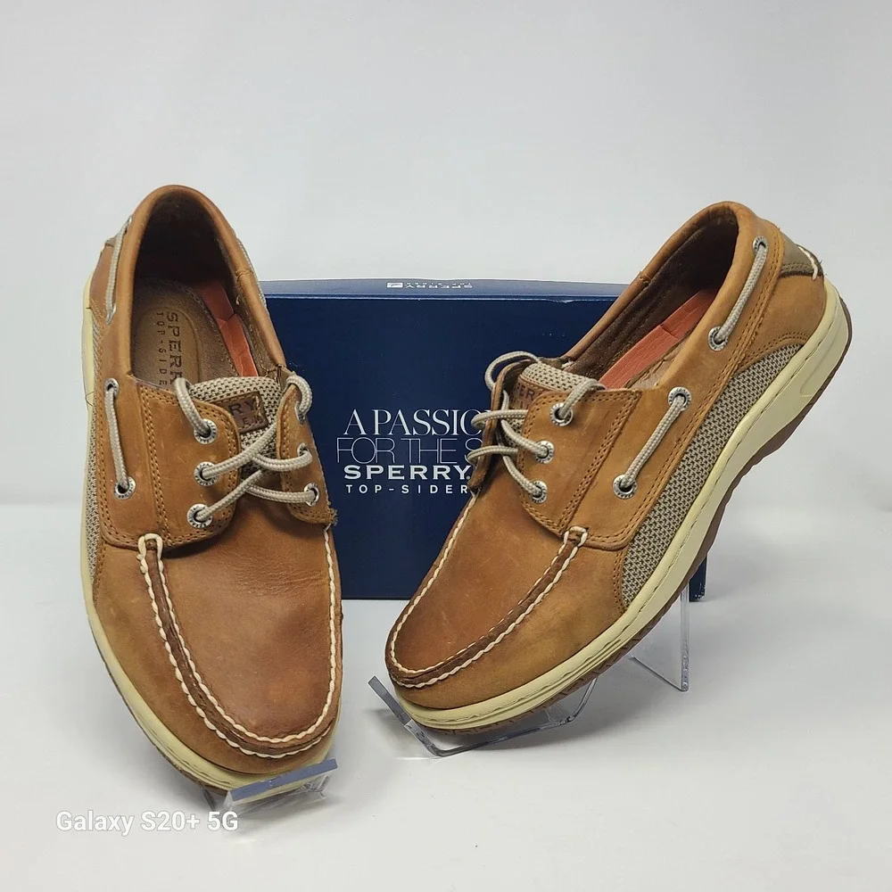 NEW Sperry Top Sider Billfish Men's Size 8.5 M 3 Eye Boat Shoes Dark Tan 799320